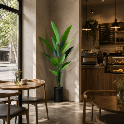 Decorațiune Strelitzia Nicolai, 180 cm, 13 frunze, Verde