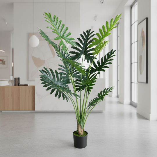 Philodendron Type Artificial Plant, 10 leaves, 160 cm, Green