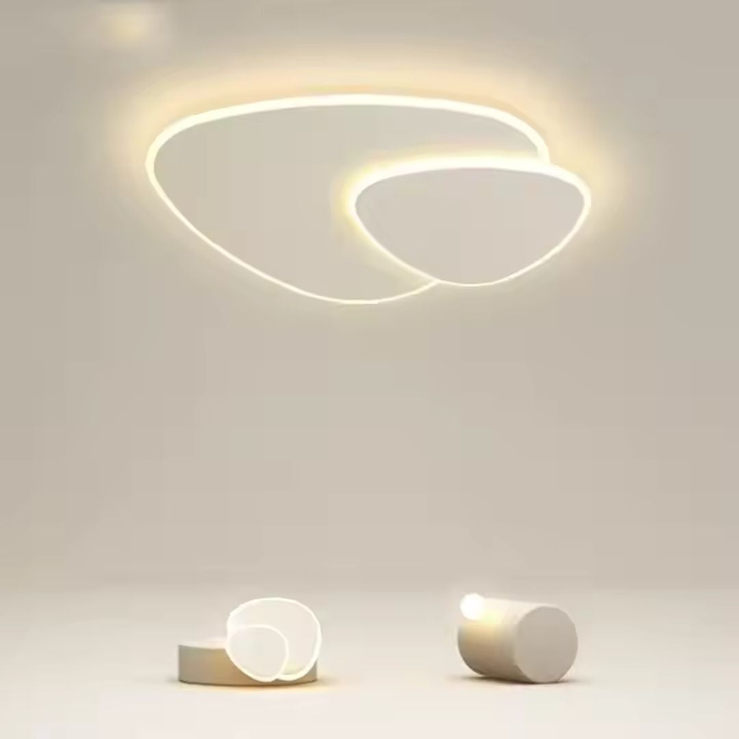 LED chandelier with remote control light, 98W, oval, cold/hot/neutral light, unstable, white