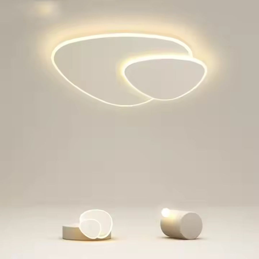 LED chandelier with remote control light, 98W, oval, cold/hot/neutral light, unstable, white