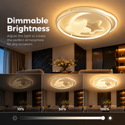LED chandelier with remote control ISTARAVSHAN, Shape of Heavenly Bodies, 87W, Cold/Warm/Neutral light, Dimmable, White