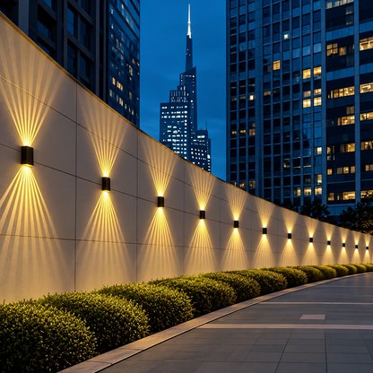 ZARAFSHON Outdoor LED Wall Light, 8W, Warm Light, IP65, Aluminum, Black