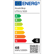 LED chandelier with remote control RIGA LILITH 94W, 3 Circles, Cold/Warm/Neutral light, Dimmable, Shiny Gold