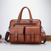 Business laptop bag SAMARKAND, 38x7x28 cm, Ecological Leather, Dark brown