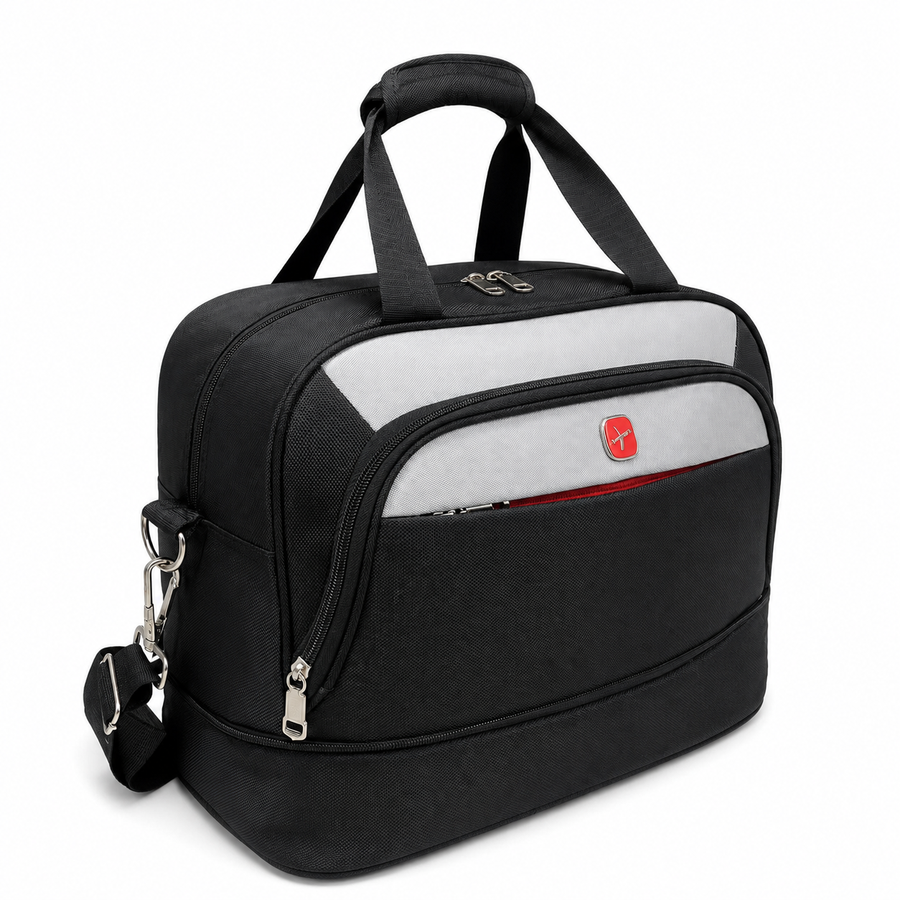 KHIVA Expandable Travel Bag, 40x20x25cm, Oxford, Black