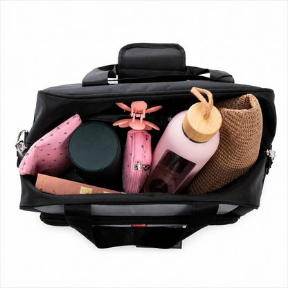 KHIVA Expandable Travel Bag, 40x20x25cm, Oxford, Black