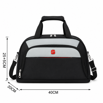 KHIVA Expandable Travel Bag, 40x20x25cm, Oxford, Black