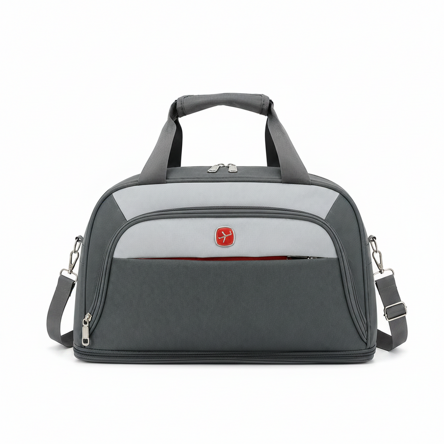 KHIVA Expandable Travel Bag, 40x20x25cm, Oxford, Grey