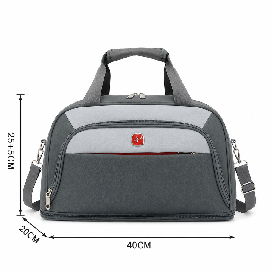KHIVA Expandable Travel Bag, 40x20x25cm, Oxford, Grey