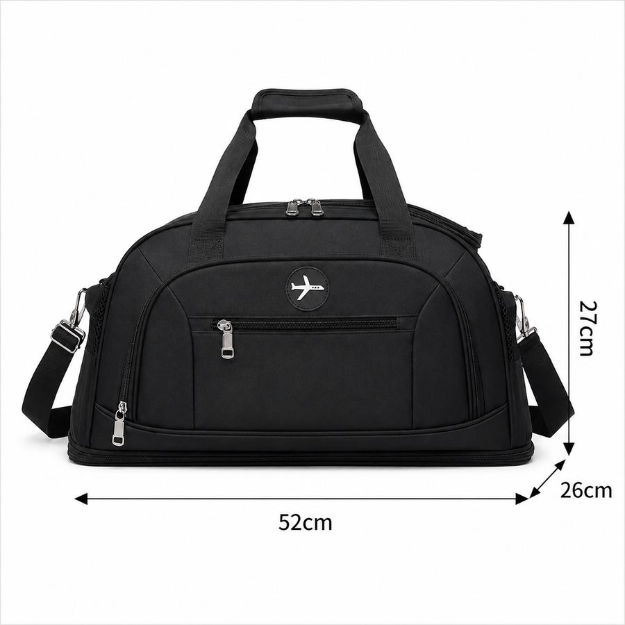 KARAGANDA Travel Bag, 54x26x27 cm, Oxford, Black
