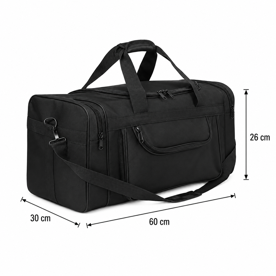 Travel Bag KOSTANAY, 60x30x26 cm, Oxford, Black