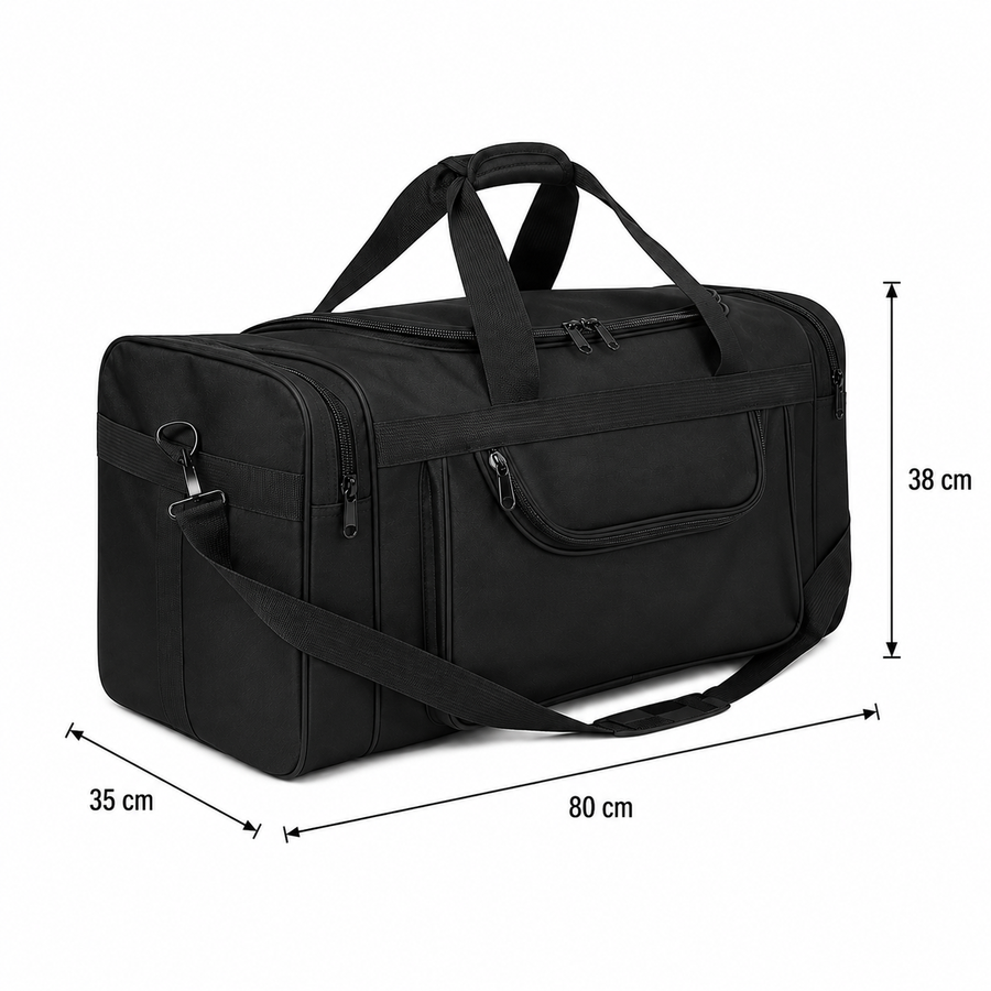 KOSTANAY Travel Bag, 80x35x38 cm, Oxford, Black