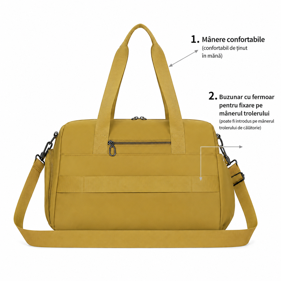 SHYMKENT Travel Bag, 46x22x28cm, Oxford, Yellow