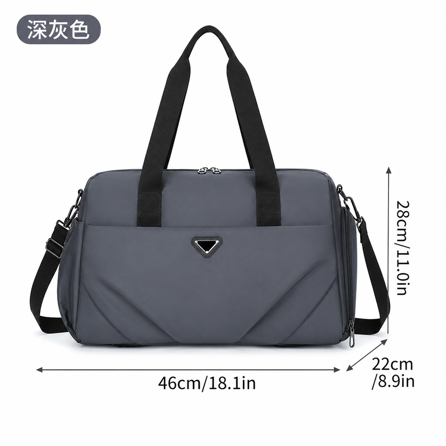 SHYMKENT Travel Bag, 46x22x28cm, Oxford, Dark Grey