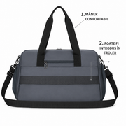 SHYMKENT Travel Bag, 46x22x28cm, Oxford, Dark Grey