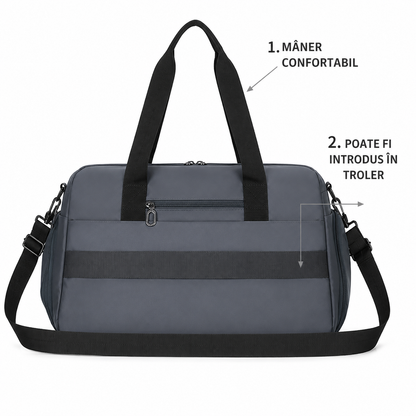 SHYMKENT Travel Bag, 46x22x28cm, Oxford, Dark Grey
