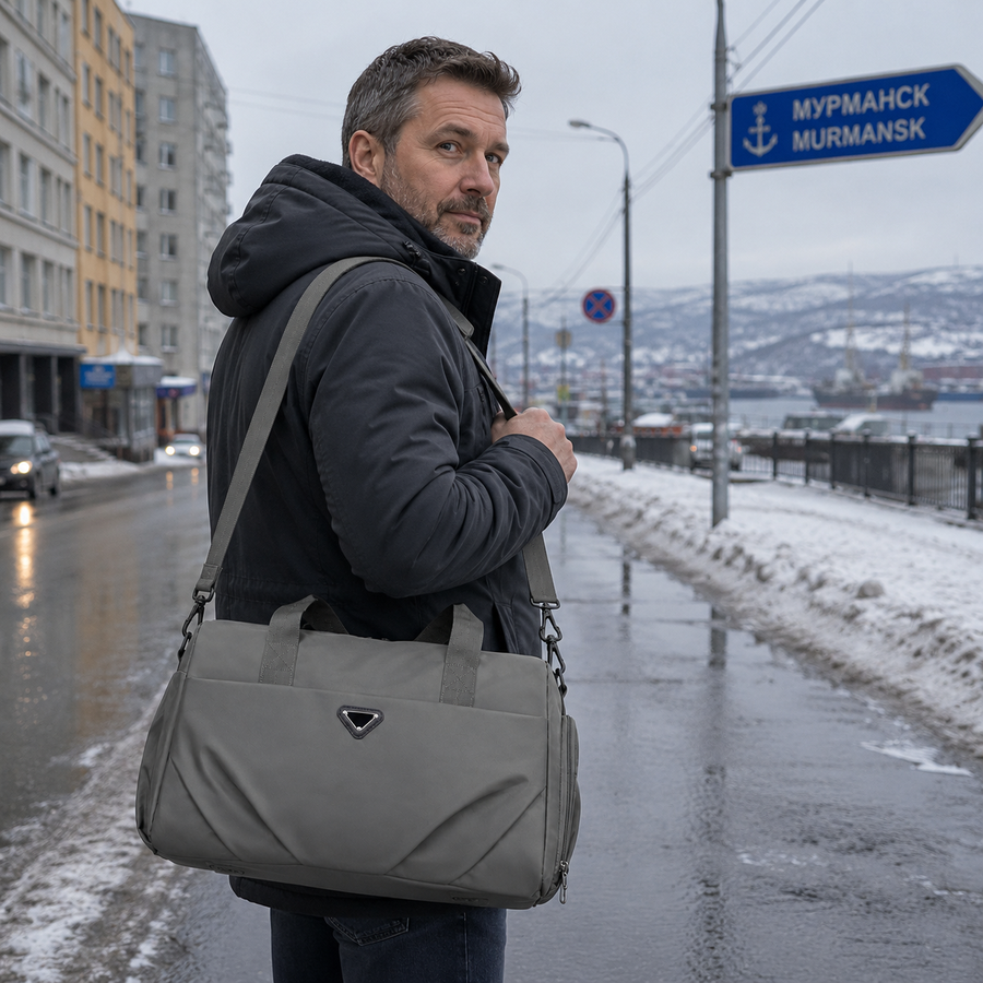SHYMKENT Travel Bag, 46x22x28cm, Oxford, Gray Green