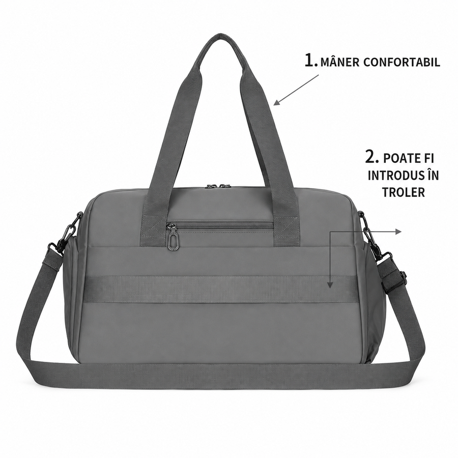SHYMKENT Travel Bag, 46x22x28cm, Oxford, Gray Green
