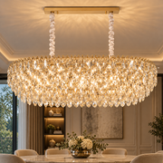 ERDENET Supremo Crystal Chandelier, 12xE14, 92x38x36 cm, Metal and Crystal, Shiny Gold, Adjustable Height