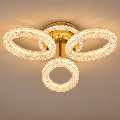 LED chandelier with remote control VEYRO, 39W, Cold/Warm/Neutral Light, Dimmable, Gold