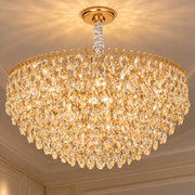 ERDENET Regalis Crystal Chandelier, 22xE14, Diameter 80 cm, Metal and Crystal, Shiny Gold, Adjustable Height