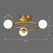 LED and crystal chandelier ORBIT, 66cm, 3xE27, Globes, Gold