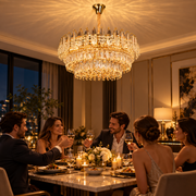 Crystal Chandelier MAJESTIC Magno 15x E14, Diameter 60cm, Shiny Gold, Adjustable Height