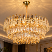 Crystal Chandelier MAJESTIC Magno 15x E14, Diameter 60cm, Shiny Gold, Adjustable Height
