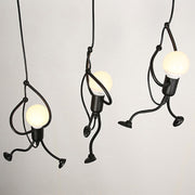MODERN Chandelier, Pendulum type, FANTASIA, Figurine, 3xE27, Adjustable Height, Black