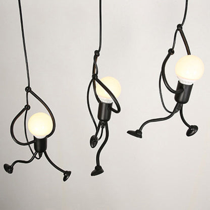 MODERN Chandelier, Pendulum type, FANTASIA, Figurine, 3xE27, Adjustable Height, Black