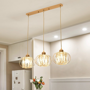Modern Classic Chandelier, Suspended, Monica LC910/3LGD, 3 X E27, Gold, Metal and Glass, Adjustable Height