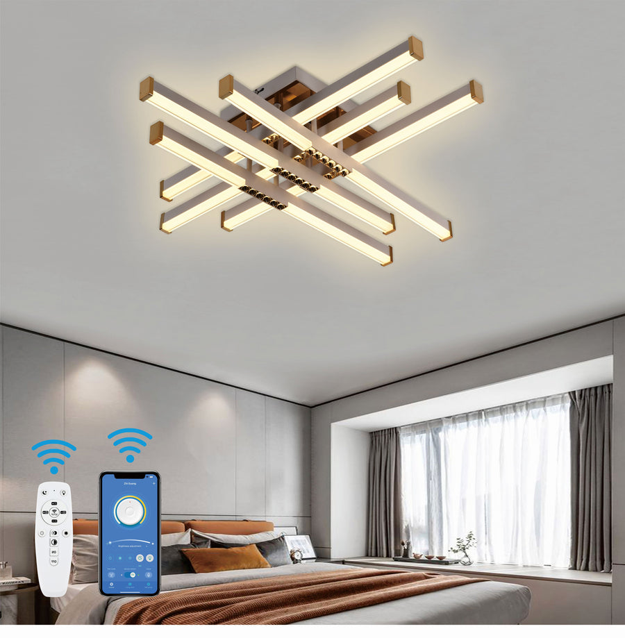 LED Chandelier with Remote Control LT178/6WH, 84W, 6 Elements, Cold/Warm/Neutral Light, Dimmable, White