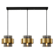 Suspended Chandelier LC855/3LGY, 3XE27, Adjustable Height, Glass and Metal