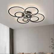 LED chandelier with remote control BETTY 130W, 8 Circles, Cold/Warm/Neutral light, Dimmable, Black