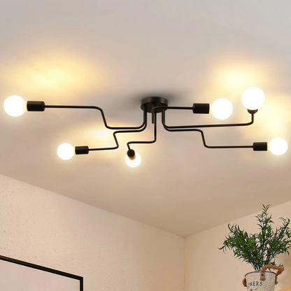 MODERNIST Hexa 6 Chandelier, 6x E27, Black, Modern Design