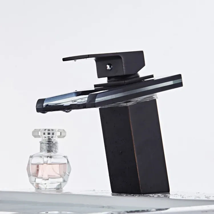 Basin Mixer, Alloy and Glass, Black, OD3007