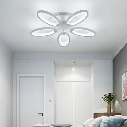 LED Chandelier with Remote Control SUNFLOWER 54W 5 Elements Cold/Warm/Neutral Light Dimmable White