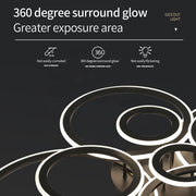 LED chandelier with remote control BETTY 41W, 3 Circles, Cold/Warm/Neutral light, Dimmable, Black