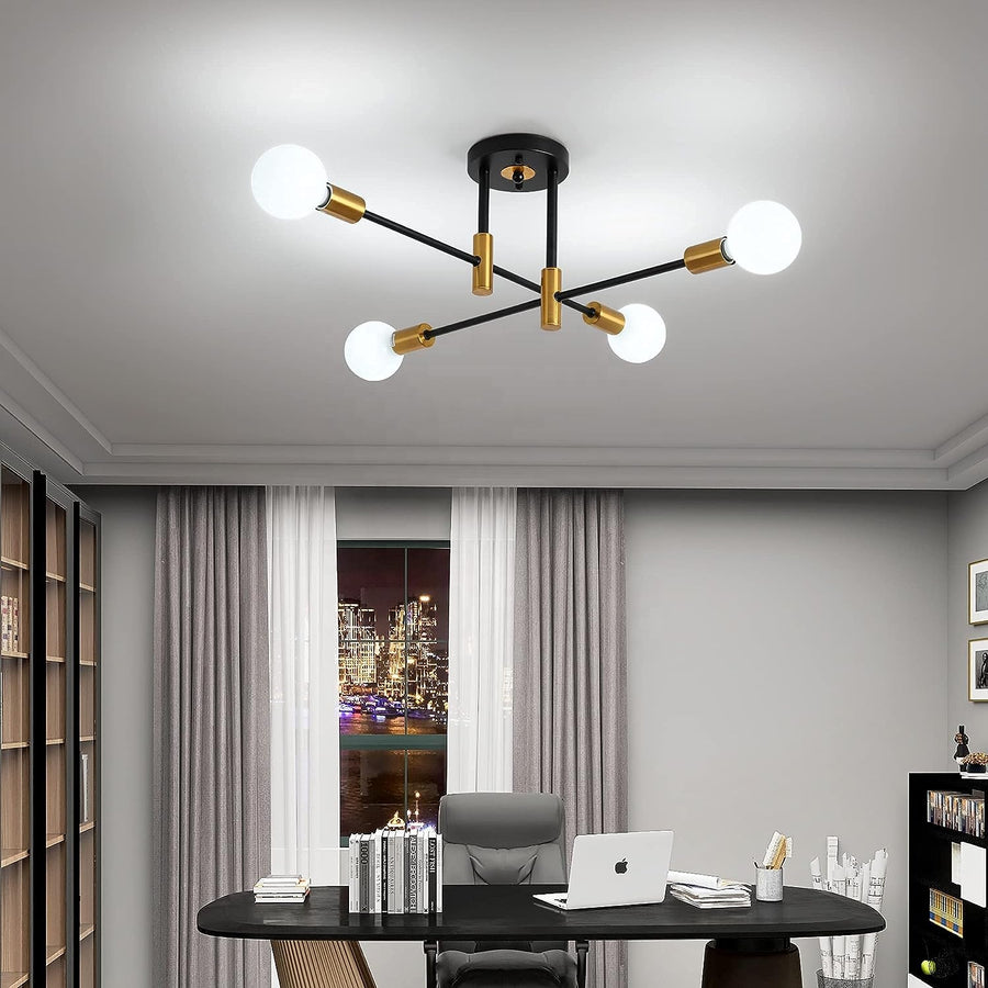 Modernist Lusts Gentile, 4x E27, Black and Gold, Modern Design