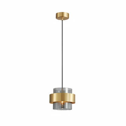 Suspended Chandelier LC855/1GY, 1XE27, Adjustable Height, Glass and Metal
