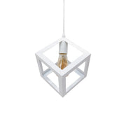 Cube Shape Chandelier, STRUKTUR Linear Trio, 3x E27, White, Metal