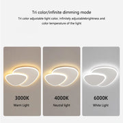 LED chandelier with remote control light, 98W, oval, cold/hot/neutral light, unstable, white