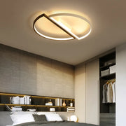 LED Chandelier VECTOR Arcus, Semicircles, 35W, Metallic, Dimmable, Cold/Warm/Neutral Light, Black with White, Modern Design