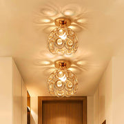 Vera Chandelier, 1*E27, Gold, Metal and Crystal