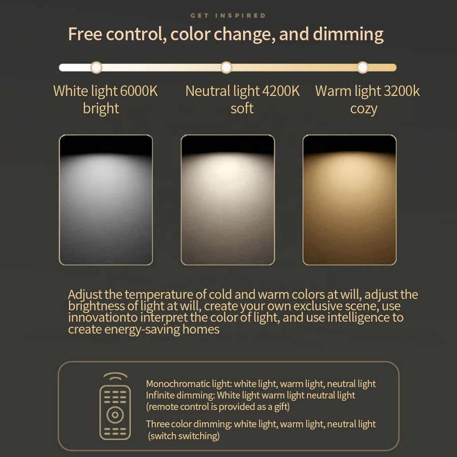 LED chandelier with remote control ELLA 203W, 8 Squares, Cold/Warm/Neutral light, Dimmable, Black