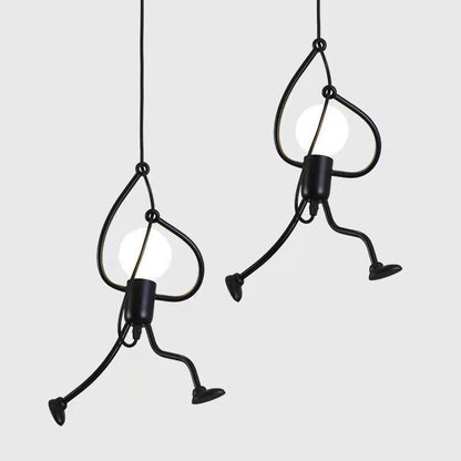 MODERN Chandelier, Pendulum type, FANTASIA, Figurine, 1xE27, Adjustable Height, Black