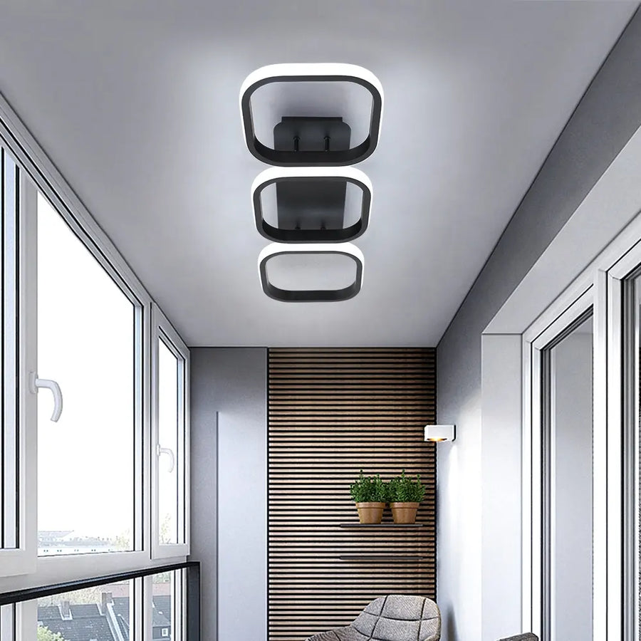 LED LED VERTEX GRID PARALAL, 32W, 3 squares cold/hot/neutral light, black