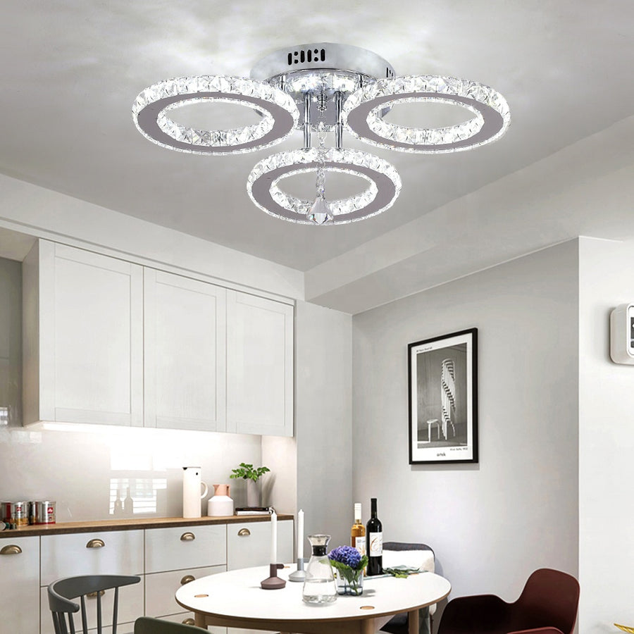 Alanubis Crystal LED Chandelier with Remote Control 37W
