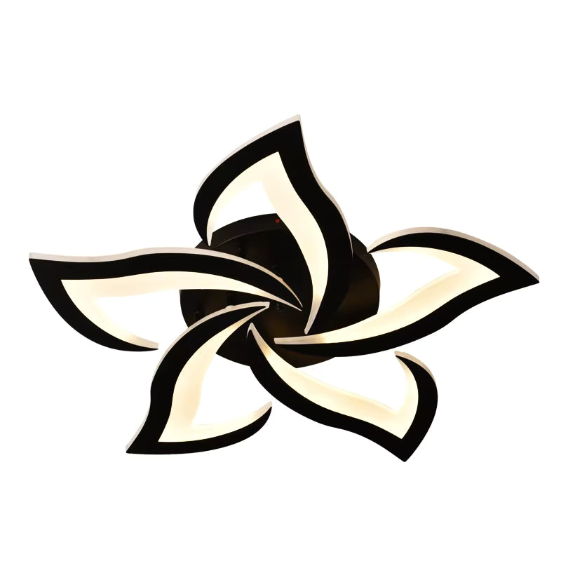 LED Chandelier LT660/5BK, 5 Elements, 55W, Light 3000/4000/6000K, Black, Adjustable Height