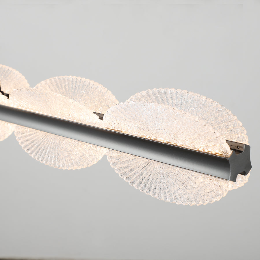 Suspended LED chandelier with remote control ISOTTA 105W, Cold/Warm/Neutral light 3000K/4000K/6000K, Dimmable, Adjustable height, Black and Silver, Metal and Crystal